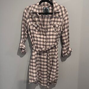 Guess Jeans Flannel Plain Dress
